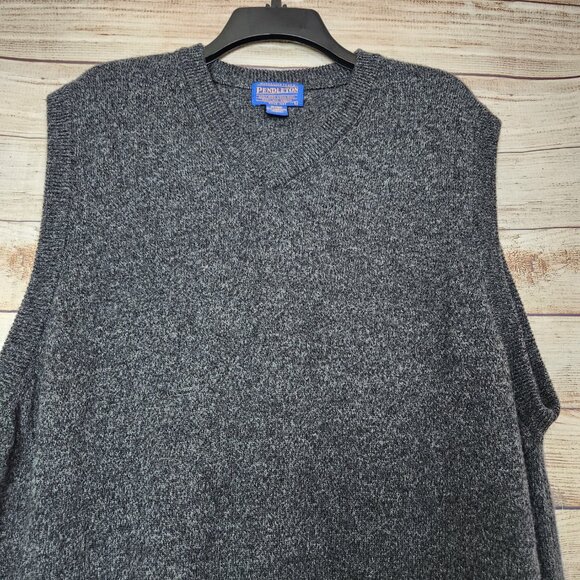 Vintage Pendleton 100% Virgin Wool Vest Men's Large Gray - Picture 2 of 12